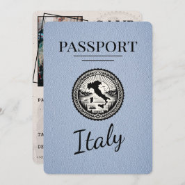 Dusty Blue Italy Passport Save The Date