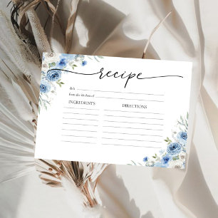 Dusty Blue Ivory Brautparty Große Rezept Card Einladung
