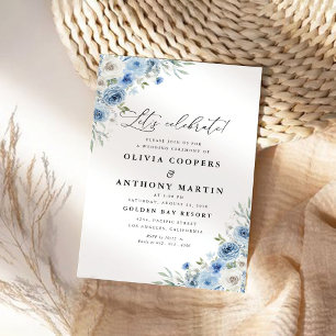 Dusty Blue Ivory Hochzeit Einladung