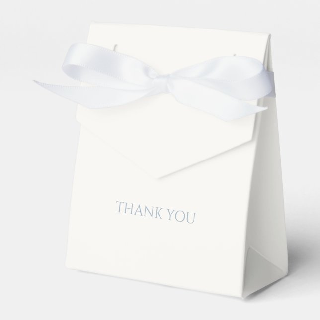 Dusty Blue & Ivory Script Wedding Vielen Dank Geschenkschachtel (Vorderseite)