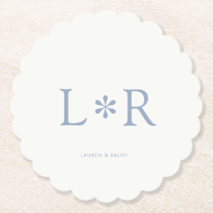 Dusty Blue & Ivory   Simple Chic Couple Untersetzer