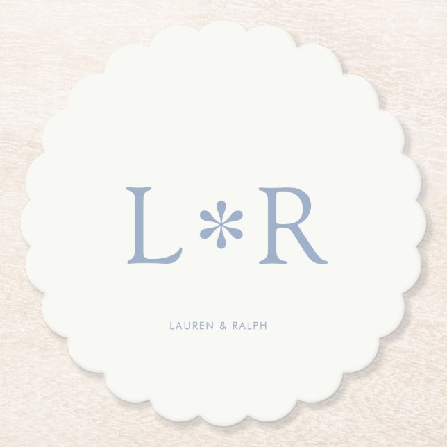 Dusty Blue & Ivory | Simple Chic Couple Untersetzer (Vorderseite)