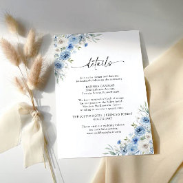 Dusty Blue Ivory Wedding Ceremony Enclosure Card Begleitkarte