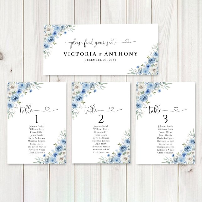 Dusty Blue Ivory Wedding Head Table Sign (Von Creator hochgeladen)