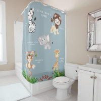 Dusty Blue Kid's Jungle Animals Funny Individuelle