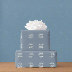 Dusty Blue l Beruflich Business Logo Geschenkpapier