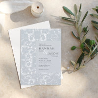 Dusty Blue Lace Wedding Einladung