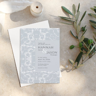 Dusty Blue Lace Wedding Einladung