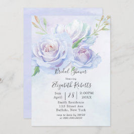 Dusty Blue Lavender Peony Brautparty Einladung