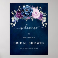 Dusty Blue Lila Blooms Brautparty Willkommen po