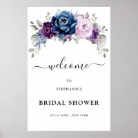 Dusty Blue Lila Blooms Brautparty Willkommen po