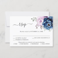 Dusty Blue Lila Navy Lilac Blooms Wedding