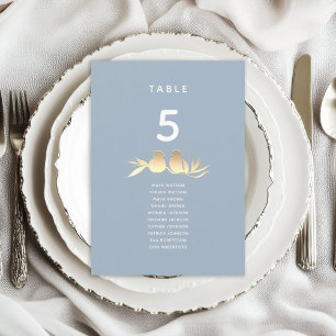 Dusty Blue Lovebirds Wedding Card