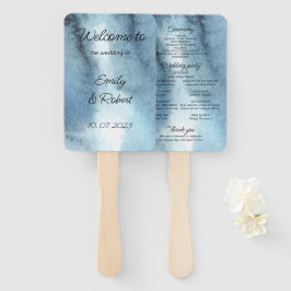 Dusty Blue Marine Aquarell Fächer