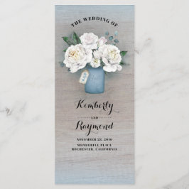 Dusty Blue Mason Jar Rustic Wedding Programs Programm