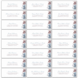 Dusty Blue Mauve Blume Guest Names Address Label