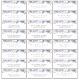 Dusty Blue Mauve Floral Individuelle Adresslisten Aufkleber