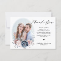 Dusty Blue Mauve Rose Pink Floral Foto