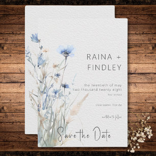 Dusty Blue Meadow Wildblumen Moderne Hochzeiten Save The Date