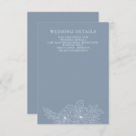 Dusty Blue Minimal Elegante Hochzeitsfeier Begleitkarte