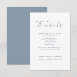 Dusty Blue Minimal Wedding Details Begleitkarte