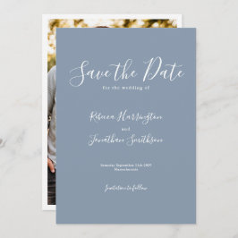 Dusty Blue Minimal Wedding Save the Date