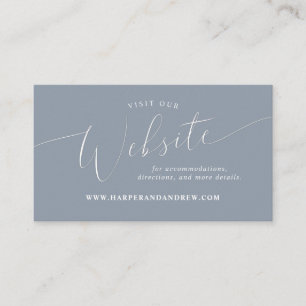 Dusty Blue Minimal Wedding Website Begleitkarte
