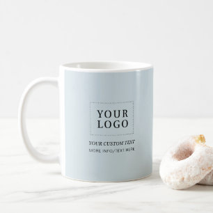 Dusty Blue   Minimales Geschäftslogo Werbeartikel Kaffeetasse
