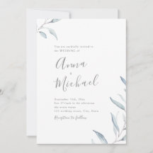 Dusty Blue Minimalgrün Hochzeit