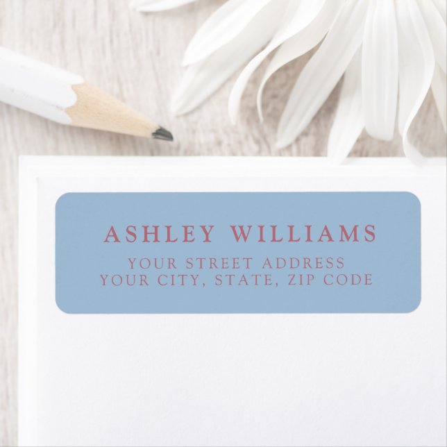 Dusty Blue Minimalist Elegant Return Stickers (Insitu)