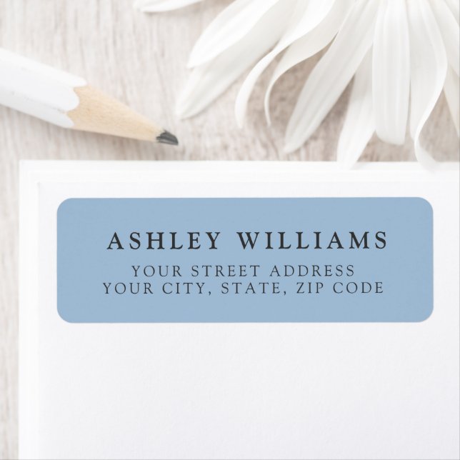 Dusty Blue Minimalist Elegant Return Stickers (Insitu)