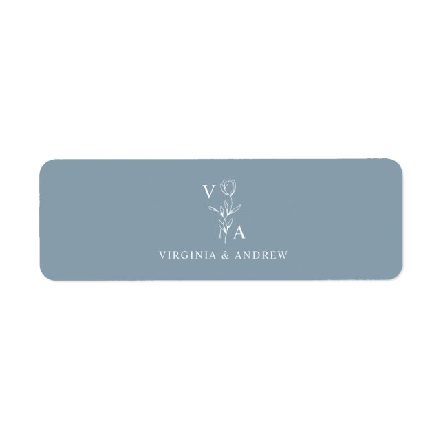 Dusty Blue Minimalist Wedding Monogram (Vorne)