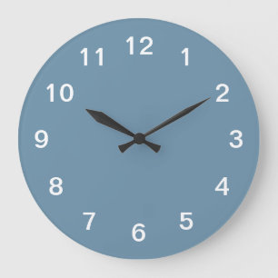 Dusty Blue Minimalistisch Acrylic Wall Clock Große Wanduhr