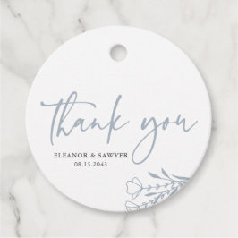 Dusty Blue Minimalistisch Bouquet Wedding Vielen D Geschenkanhänger