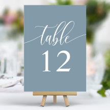 Dusty Blue Minimalistisch Calligraphy Wedding