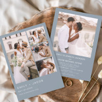 Dusty Blue Minimalistisch Foto Fünf Foto Hochzeit