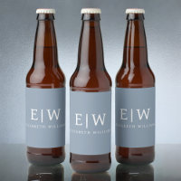 Dusty Blue Minimalistisch Modern Monogram Elegant