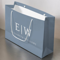Dusty Blue Minimalistisch Modern Monogram Elegant