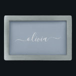Dusty Blue Minimalistisch Modern Monogram Elegant Rechteckige Gürtelschnalle<br><div class="desc">Einführen in unsere Dusty Blue Minimalistisch Modern Monogram Elegant Collection: Erhöhen Sie Ihren Stil mit schlichter Eleganz und zeitlosem Charme. Unsere Kollektion präsentiert minimalistische Designs in einer beruhigenden, staubblauen Farbe, die durch elegante Monogramme nach Ihrem Geschmack ergänzt wird. Von der edlen Schreibwaren bis hin zum vielseitigen Zubehör - jedes Stück...</div>