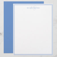 Dusty Blue Minimalistisch Monogram Two Border