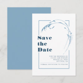 Dusty Blue Minimalistisch Romantic Save the Date