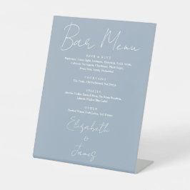 Dusty Blue Minimalistisch Script Bar Menu Sockelschild
