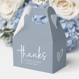 Dusty Blue Minimalistisch Script Brautparty Gable Geschenkschachtel
