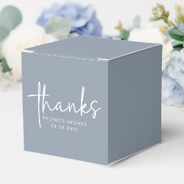 Dusty Blue Minimalistisch Script Brautparty Square Geschenkschachtel