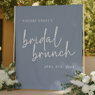 Dusty Blue Minimalistisch Script Bridal Brunch Wandteppich