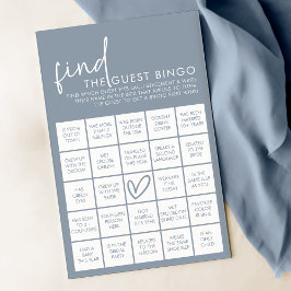 Dusty Blue Minimalistisch Shower Guest Bingo Game