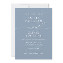 Dusty Blue Minimalistisch Wedding
