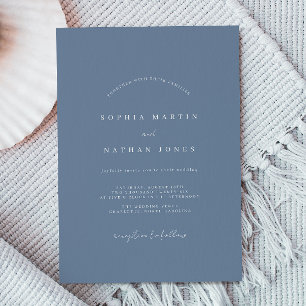 Dusty Blue Minimalistisch Wedding Einladung