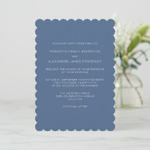 Dusty Blue Minimalistisch Wedding Einladung