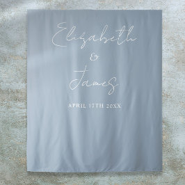 Dusty Blue Minimalistisch Wedding Foto Hintergrund Wandteppich